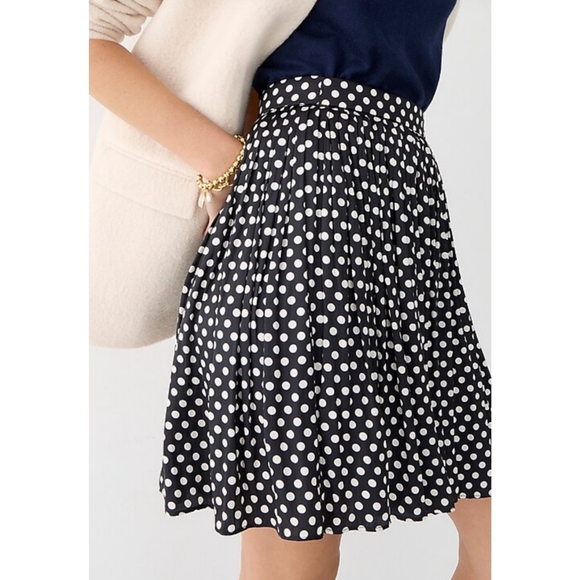 30. J.Crew Featherweight satin mini skirt in dot - Picture 2 of 8
